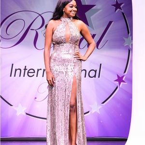 Sherri Hill 51742 Rose Gold Size 10